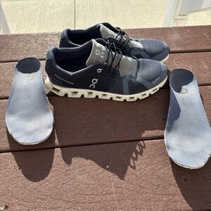 On Running Men's Dark Blue and White Athletic Shoes